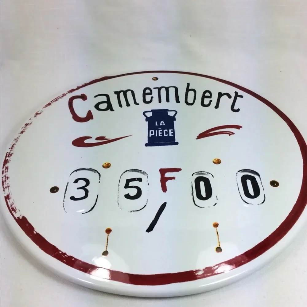 ⭐️Williams Sonoma Retro Style Camembert Cheese La Piece Serving Plate Platter